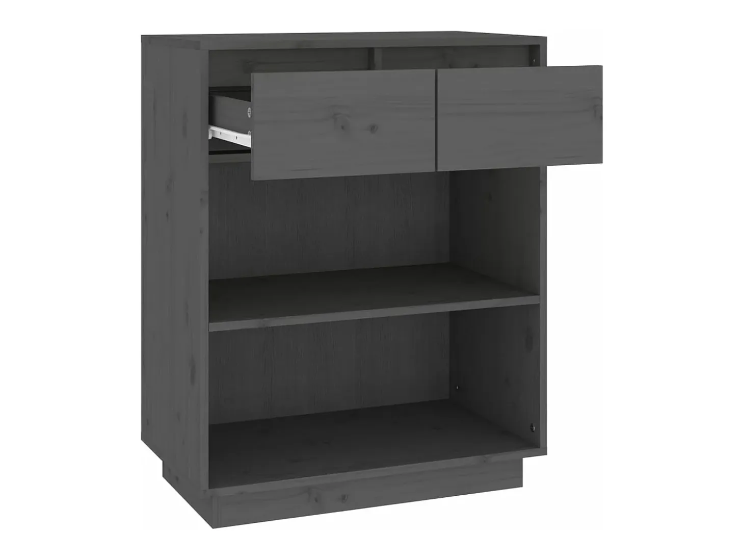 Mesa consola de madera maciza de pino gris 60x34x75 cm