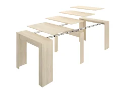 Mesa consola extensible para 10 personas - 4 extensiones - Natural claro - ONEGA