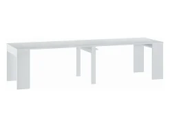 Mesa consola extensible para 12 cubiertos - 6 extensiones - Blanco - ONEGA