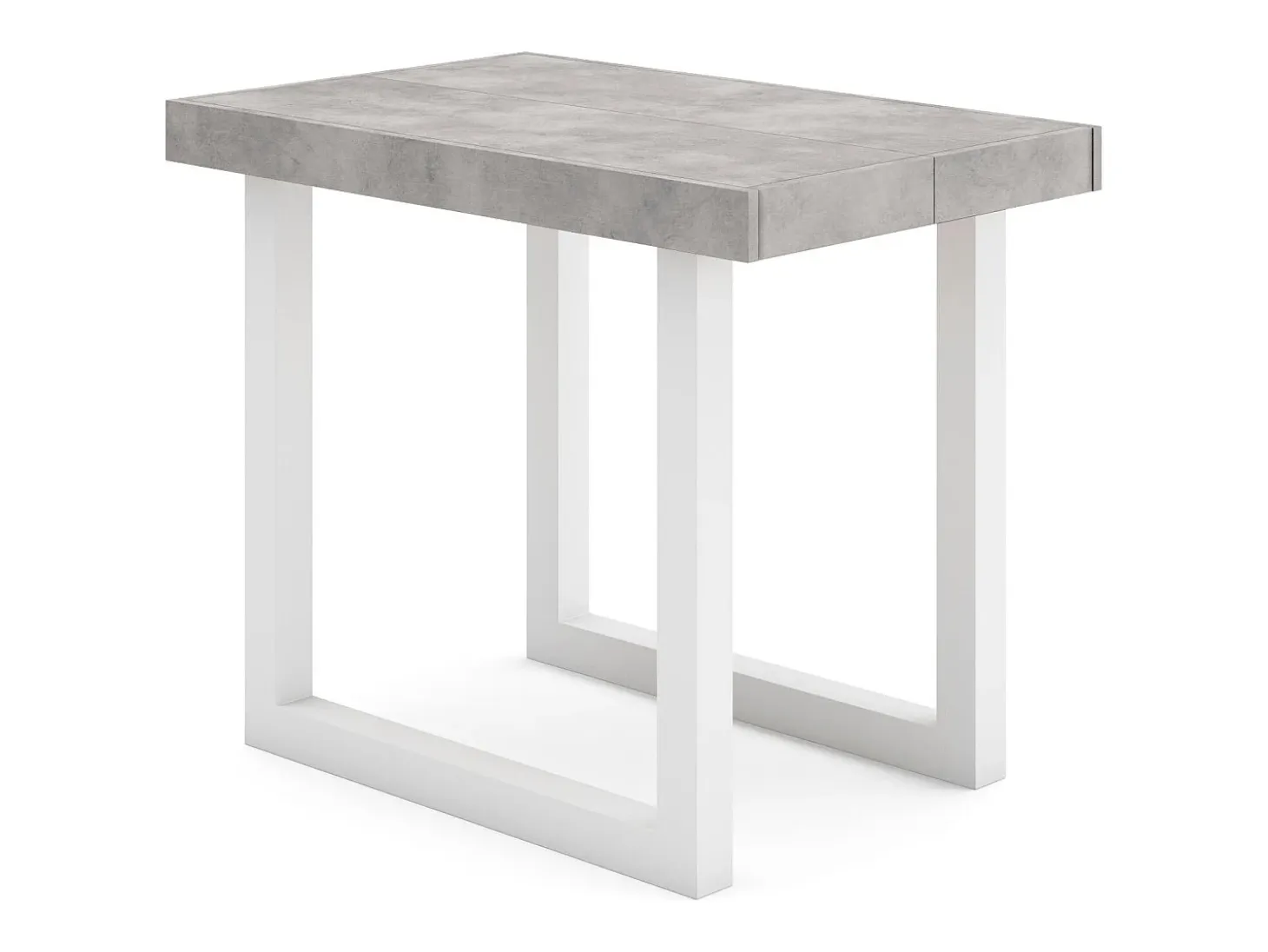 Mesa Consola extensible, 140x90x73cm, Para 6 comensales, Patas madera maciza, Cemento