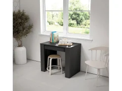 Mesa Consola extensible, 222x90x77cm, Para 10 comensales, Comedor y cocina, Negro
