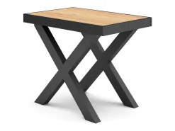 Mesa Consola extensible, 160x90x73cm, Para 8 comensales, Patas madera maciza, Roble y negro