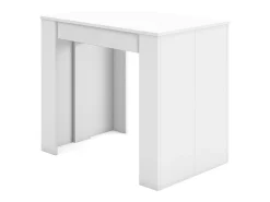 Mesa Consola extensible, 222x90x77cm, Para 10 comensales, Comedor y cocina, Blanco