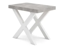 Mesa Consola extensible, 160x90x73cm, Para 8 comensales, Patas madera maciza, Cemento
