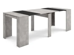 Mesa Consola extensible, 222x90x77cm, Para 10 comensales, Comedor y cocina, Cemento