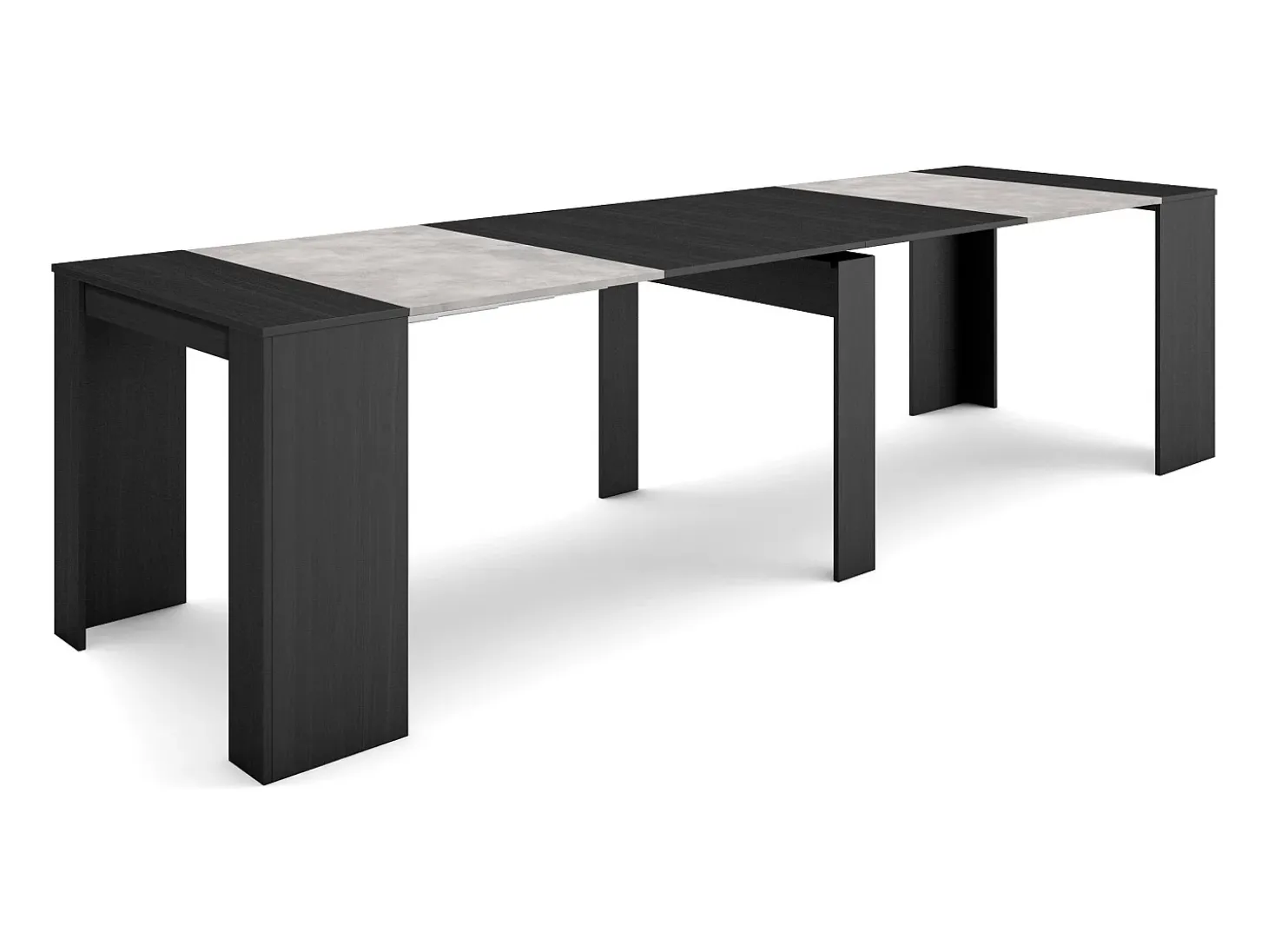 Mesa Consola extensible, 302x90x77cm, Para 14 comensales, Comedor y cocina, Cemento