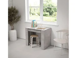 Mesa Consola extensible, 302x90x77cm, Para 14 comensales, Comedor y cocina, Cemento