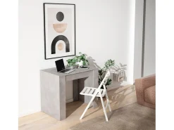 Mesa Consola extensible, 160x90x77cm, Para 8 comensales, Comedor y cocina, Cemento