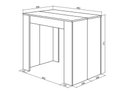 Mesa Consola extensible, 160x90x77cm, Para 8 comensales, Comedor y cocina, Cemento