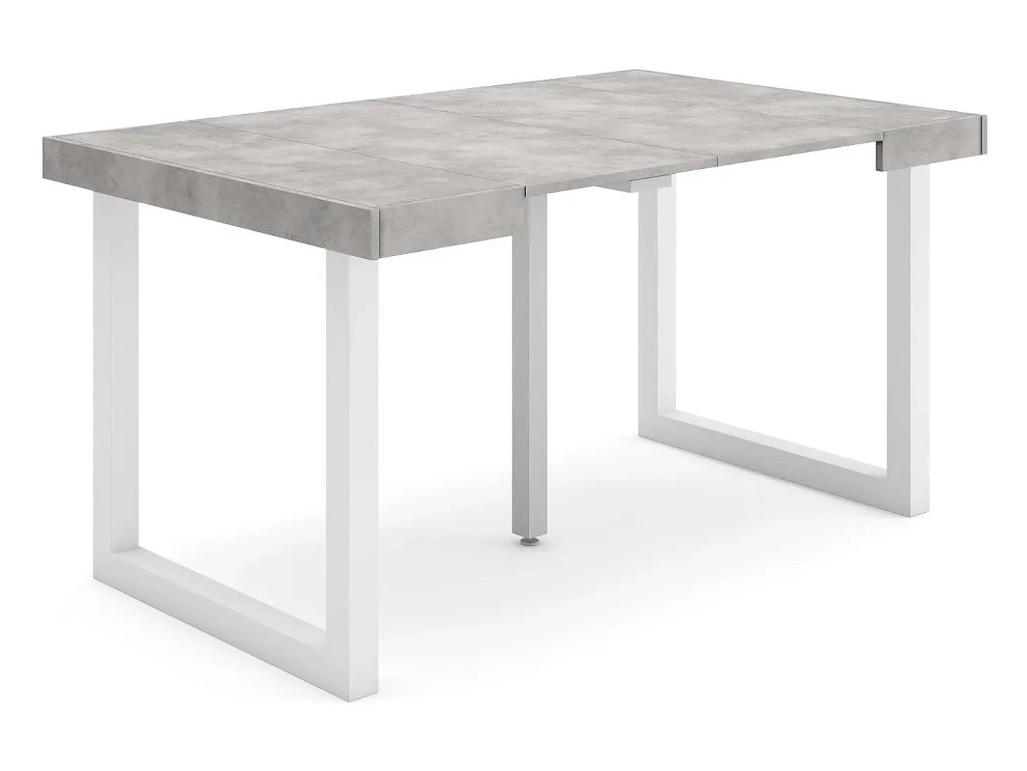 Mesa Consola extensible, 140x90x73cm, Para 6 comensales, Patas madera maciza, Cemento