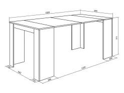 Mesa Consola extensible, 180x90x77cm, Para 8 comensales, Comedor y cocina, Roble