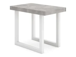 Mesa Consola extensible, 160x90x73cm, Para 8 comensales, Patas madera maciza, Cemento