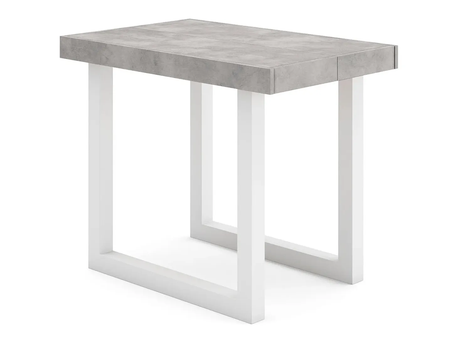 Mesa Consola extensible, 160x90x73cm, Para 8 comensales, Patas madera maciza, Cemento