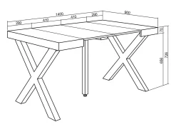 Mesa Consola extensible, 140x90x73cm, Para 6 comensales, Patas madera maciza, Blanco