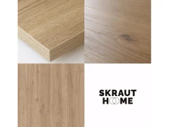 Mesa Consola extensible, 180x90x73cm, Para 8 comensales, Patas madera maciza, Roble