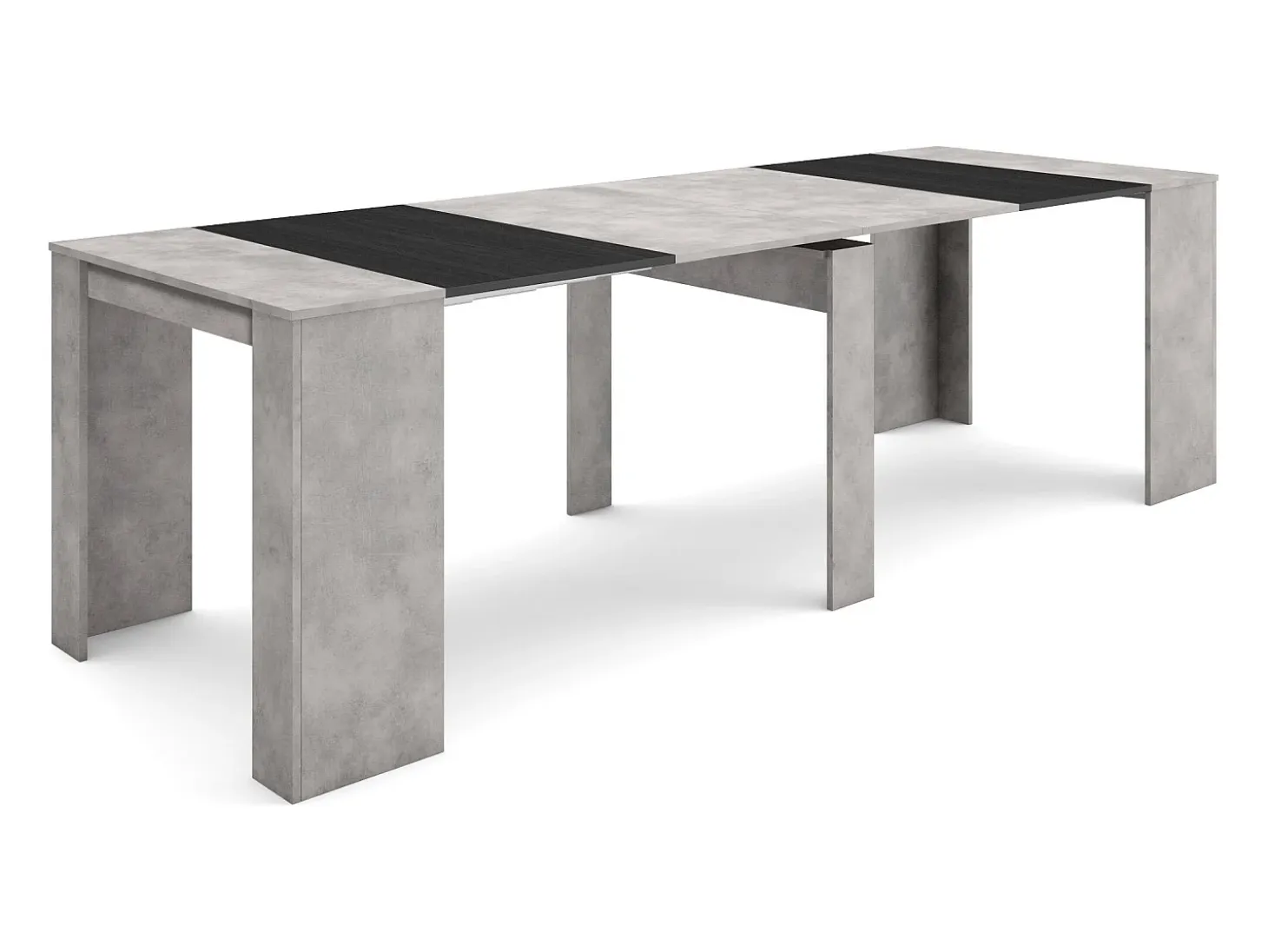 Mesa Consola extensible, 262x90x77cm, Para 12 comensales, Comedor y cocina, Cemento