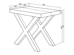 Mesa Consola extensible, 180x90x73cm, Para 8 comensales, Patas madera maciza, Roble