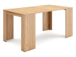 Mesa Consola extensible, 160x90x77cm, Para 8 comensales, Comedor y cocina, Roble