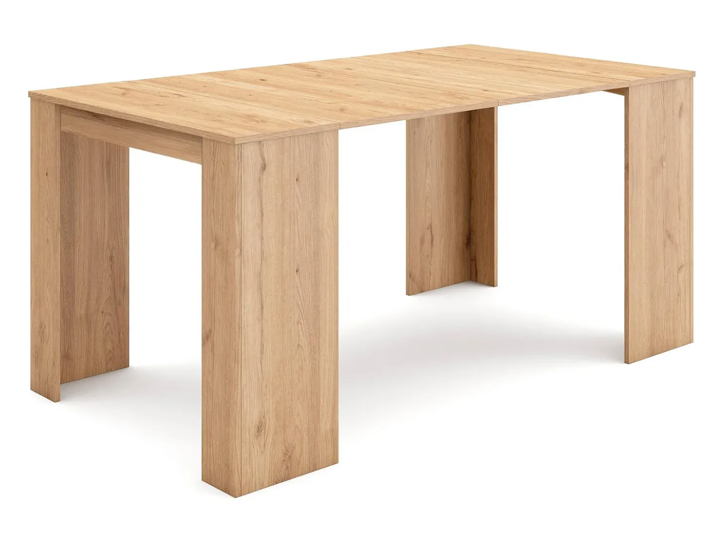 Mesa Consola extensible, 160x90x77cm, Para 8 comensales, Comedor y cocina, Roble