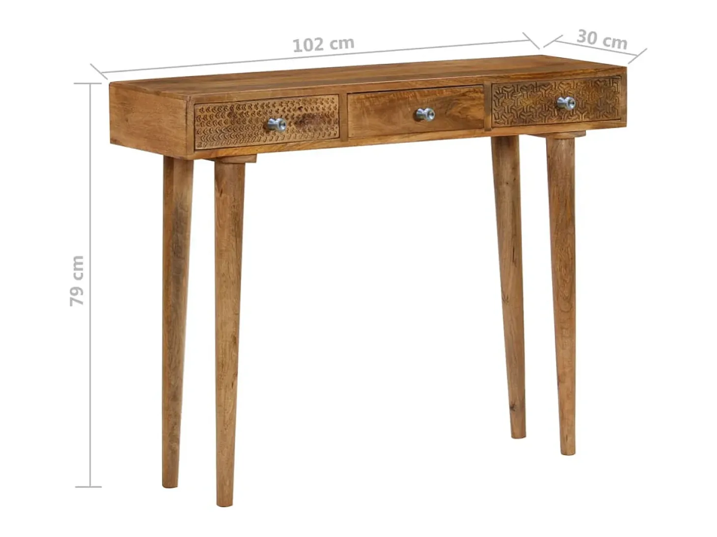 Mesa consola Madera maciza de mango 102x30x79 cm