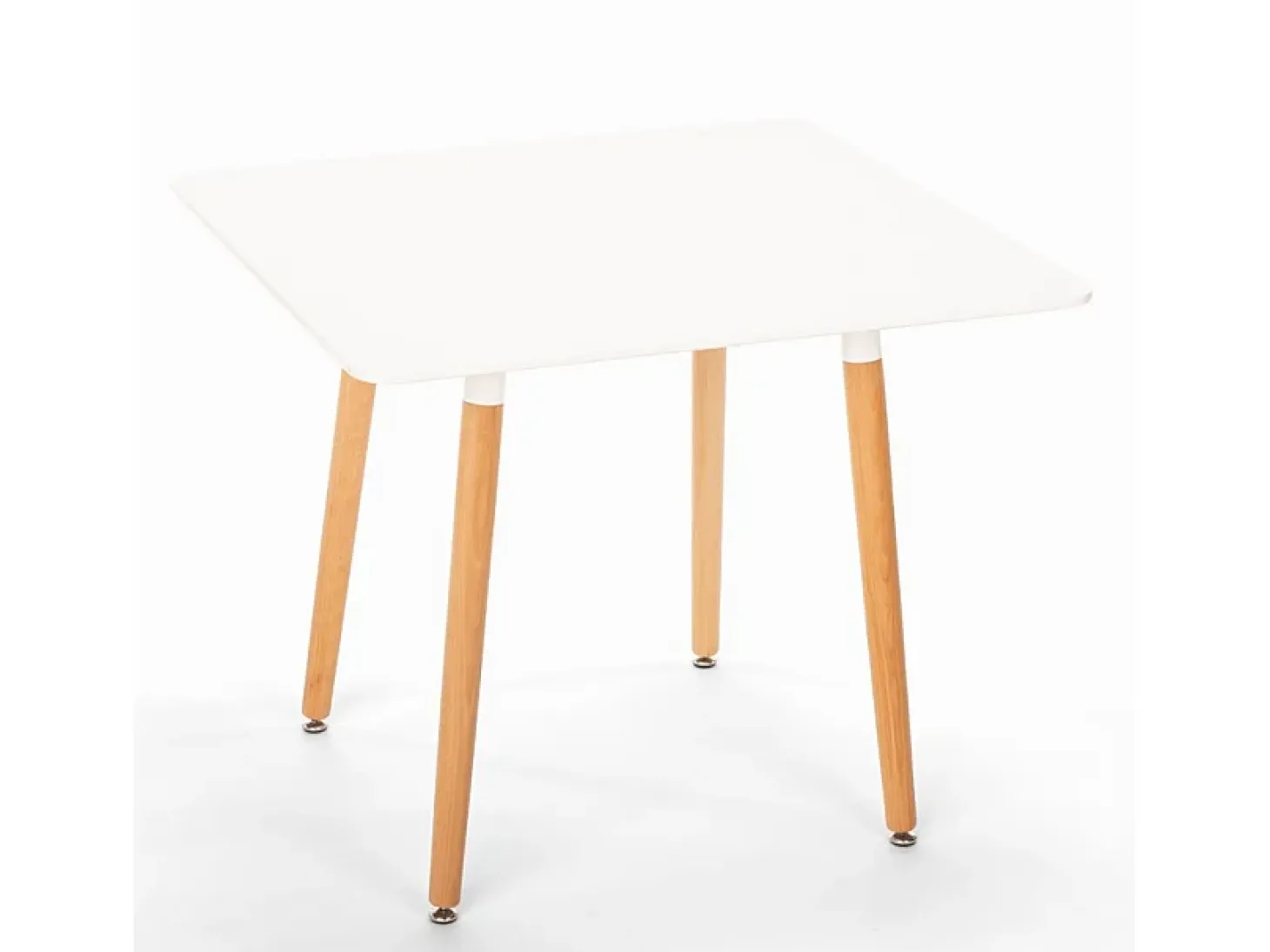 Mesa cuadrada de diseño escandinavo cocina comedor madera 80x80cm Wooden - Blanco