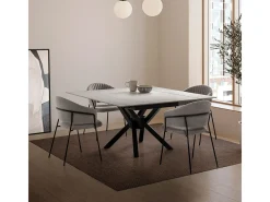 Mesa cuadrada extensible de gran tamaño para 6/8 personas 150x76 cm