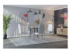 Mesa cuadrada para cocina o comedor acabado metal negro, 80cm(ancho) 75cm(alto) 80cm (larg