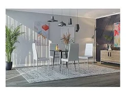 Mesa cuadrada para cocina o comedor acabado metal negro, 80cm(ancho) 75cm(alto) 80cm (larg