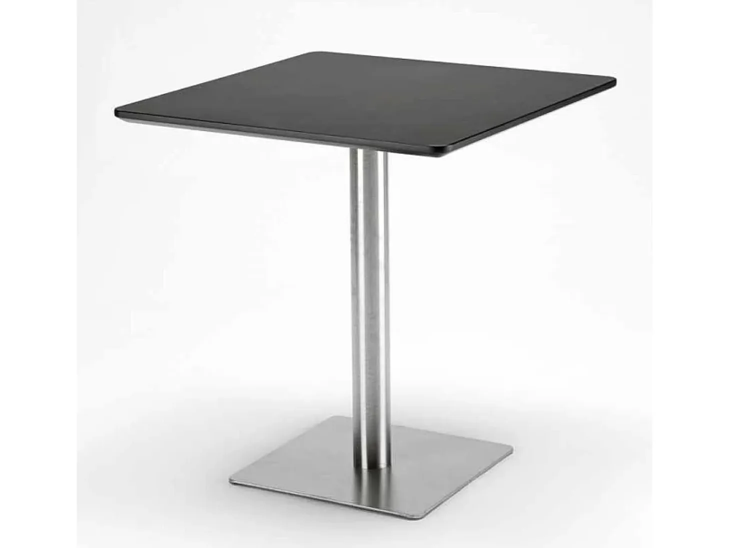 Mesa cuadrada 70x70 para bares restaurantes hoteles Horeca - Negro - Silver