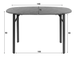 Mesa de bar - Negro Madera - 140 x 75 cm - SESTA
