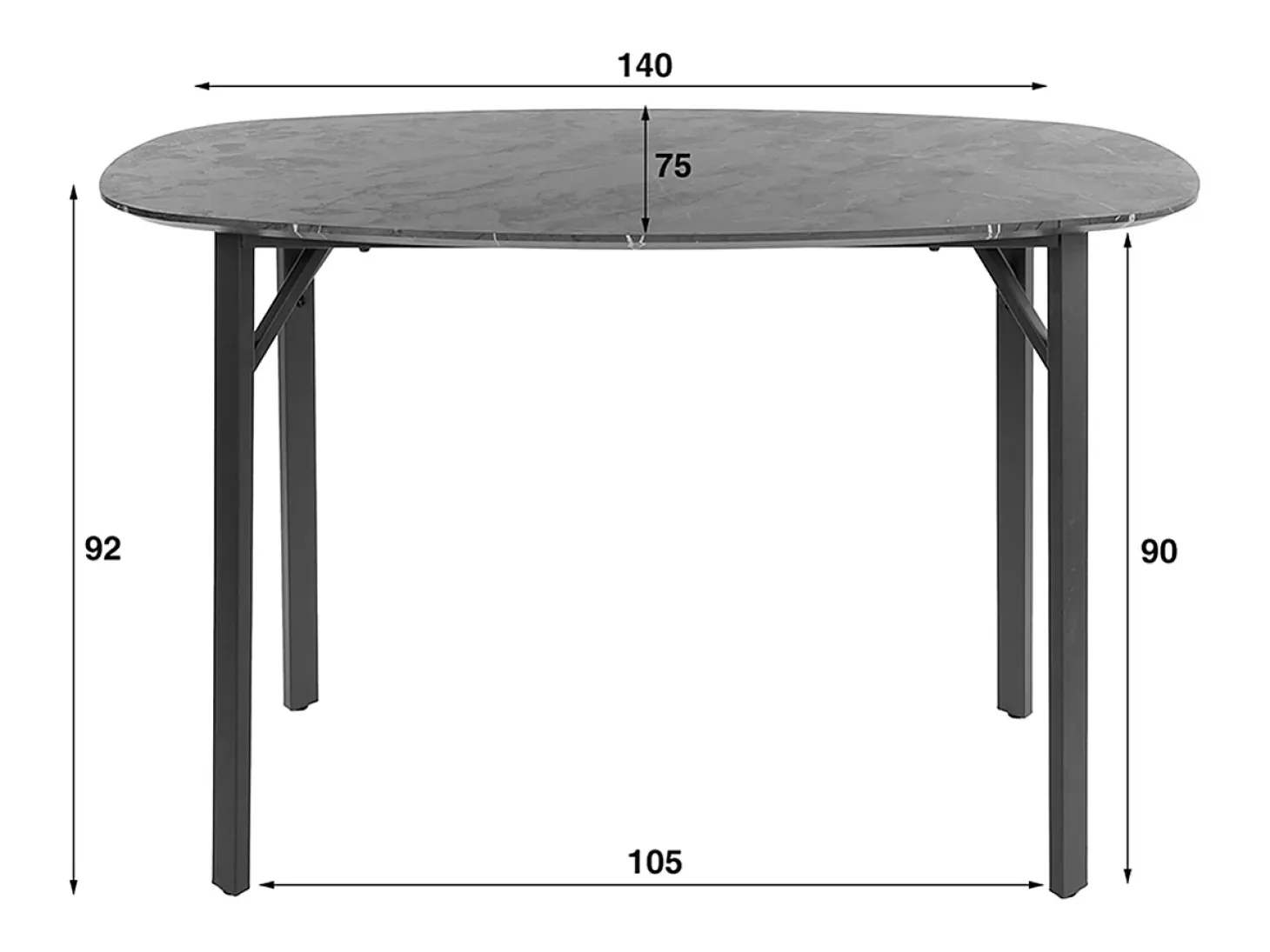 Mesa de bar - Negro Madera - 140 x 75 cm - SESTA