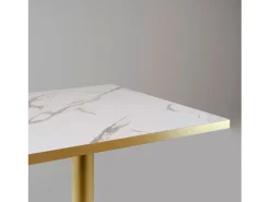 Mesa de bar 60 x 60 cm Rome bistro mármol blanco