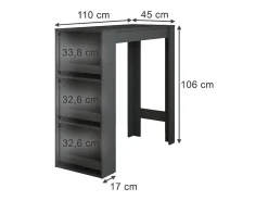 Mesa de bar antracita 45x110x106 repose