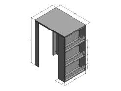 Mesa de bar antracita/blanco 57x80x106