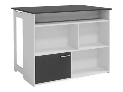 Mesa de bar antracita/blanco 116x37x90.5 dominic