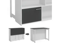 Mesa de bar antracita/blanco 116x37x90.5 dominic