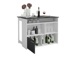 Mesa de bar antracita/blanco 116x37x90.5 dominic