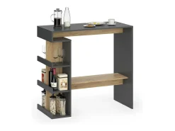 Mesa de bar antracita/roble dorado 108x50x103 dana