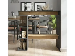 Mesa de bar antracita/roble dorado 108x50x103 dana