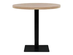 Mesa de bar bistró MDF y acero redonda 80x75 cm color roble