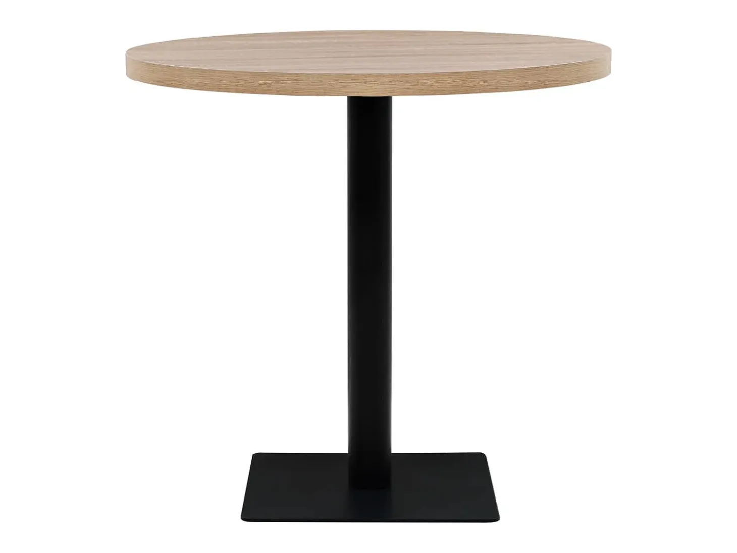 Mesa de bar bistró MDF y acero redonda 80x75 cm color roble
