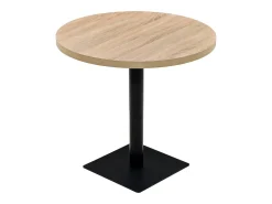 Mesa de bar bistró MDF y acero redonda 80x75 cm color roble