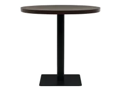 Mesa de bar bistró MDF y acero redonda fresno oscuro 80x75 cm