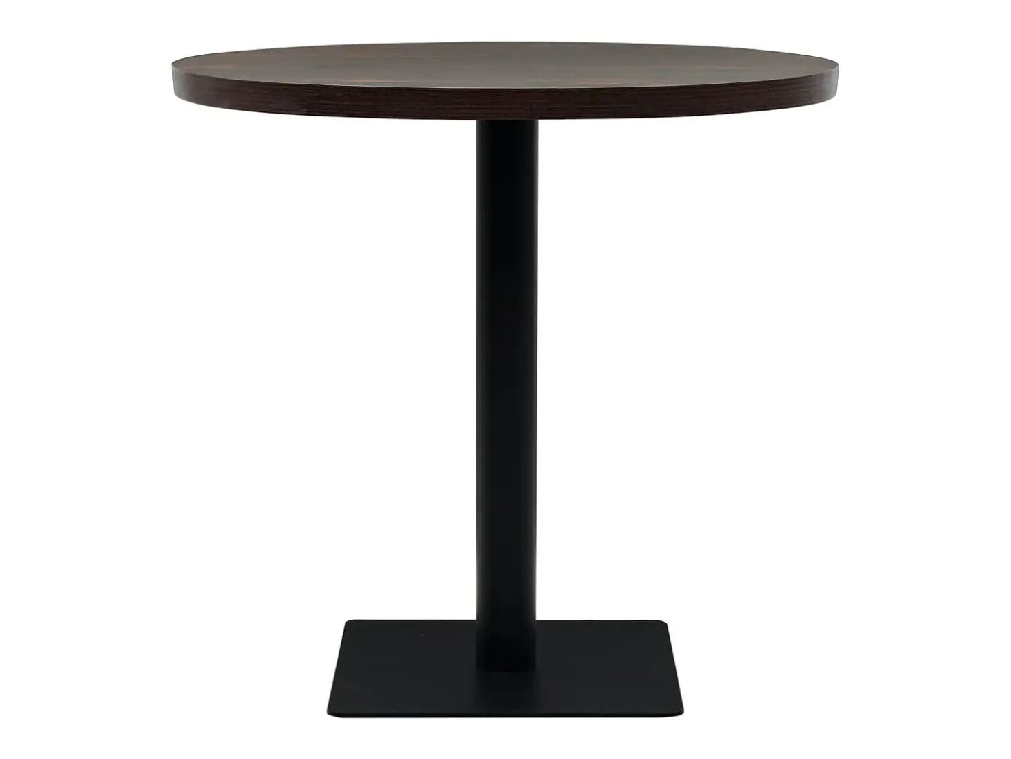 Mesa de bar bistró MDF y acero redonda fresno oscuro 80x75 cm