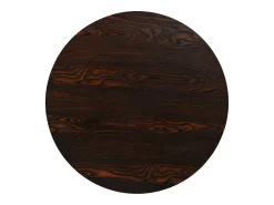 Mesa de bar bistró MDF y acero redonda fresno oscuro 80x75 cm