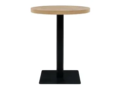 Mesa de bar bistró MDF y acero redonda 60x75 cm color roble ES197951