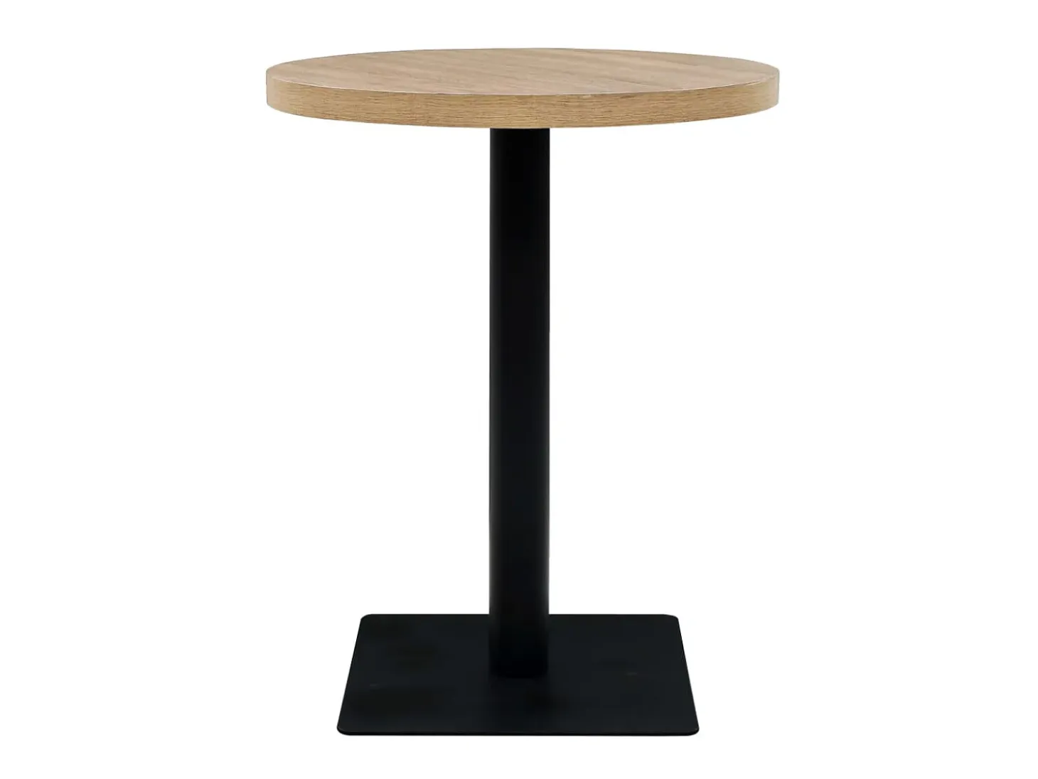 Mesa de bar bistró MDF y acero redonda 60x75 cm color roble ES197951