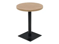 Mesa de bar bistró MDF y acero redonda 60x75 cm color roble ES197951