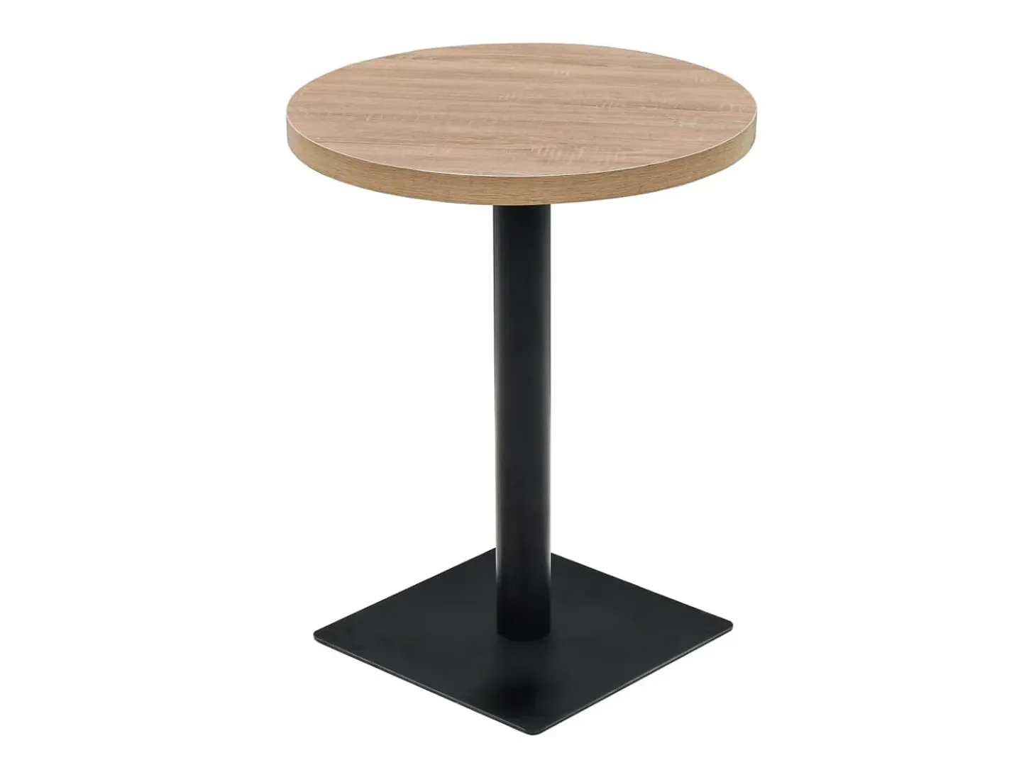 Mesa de bar bistró MDF y acero redonda 60x75 cm color roble ES197951