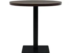 Mesa de bar bistró MDF y acero redonda fresno oscuro 80x75 cm ES887399